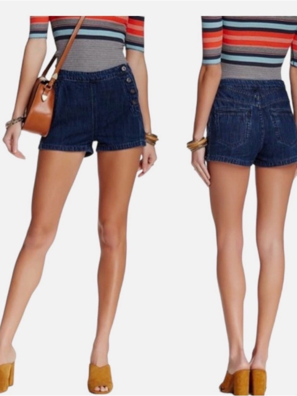 Free People Lumineer Sailor Denim Shorts